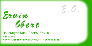 ervin obert business card